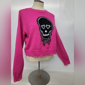 Pink Skull Sweater